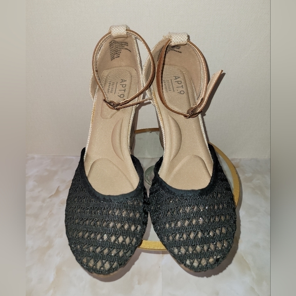 APT 9 Wedge Lace Heel Dress Shoes 7.5 - Picture 3 of 7